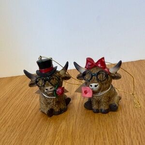 Hobby Lobby Brown Highland Cow Ornaments